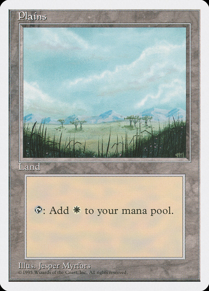 Plains (Trees on Plain / Signature on Right) [Fourth Edition] | Card Merchant Takapuna