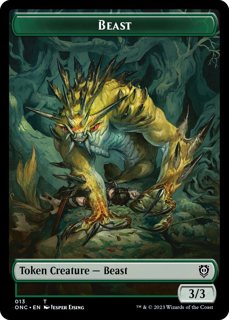 Poison Counter // Beast Double-Sided Token [Phyrexia: All Will Be One Commander Tokens] | Card Merchant Takapuna