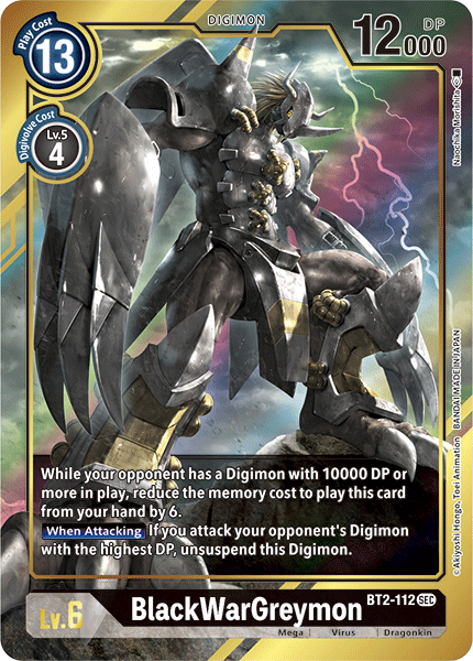 BlackWarGreymon [BT2-112] (Alternate Art) [Release Special Booster Ver.1.5] | Card Merchant Takapuna