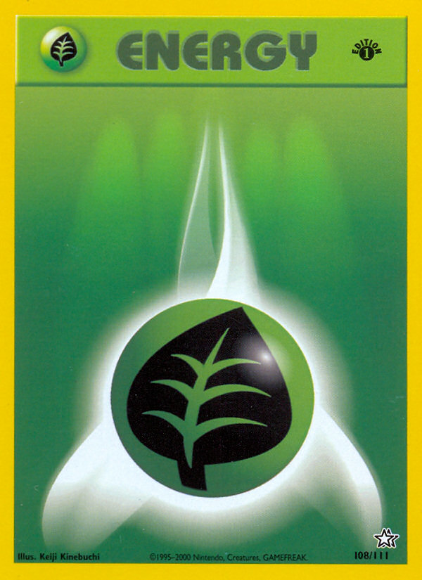 Grass Energy (108/111) [Neo Genesis 1st Edition] | Card Merchant Takapuna