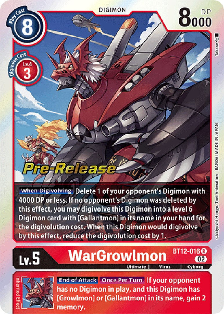 WarGrowlmon [BT12-016] [Across Time Pre-Release Cards] | Card Merchant Takapuna