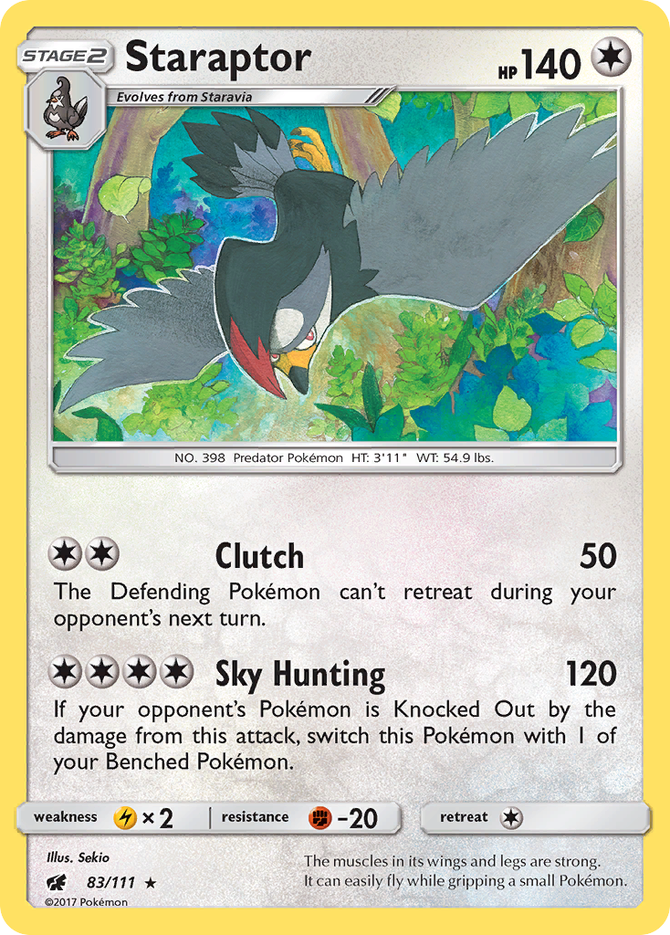 Staraptor (83/111) [Sun & Moon: Crimson Invasion] | Card Merchant Takapuna