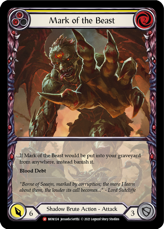 Mark of the Beast (Extended Art) [MON124-EA] (Monarch)  1st Edition Rainbow Foil | Card Merchant Takapuna