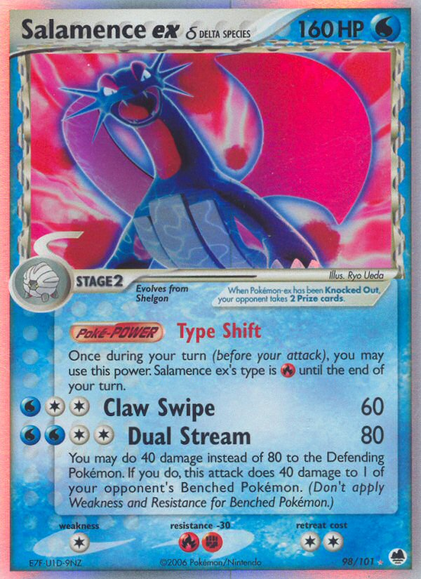 Salamence ex (98/101) (Delta Species) [EX: Dragon Frontiers] | Card Merchant Takapuna