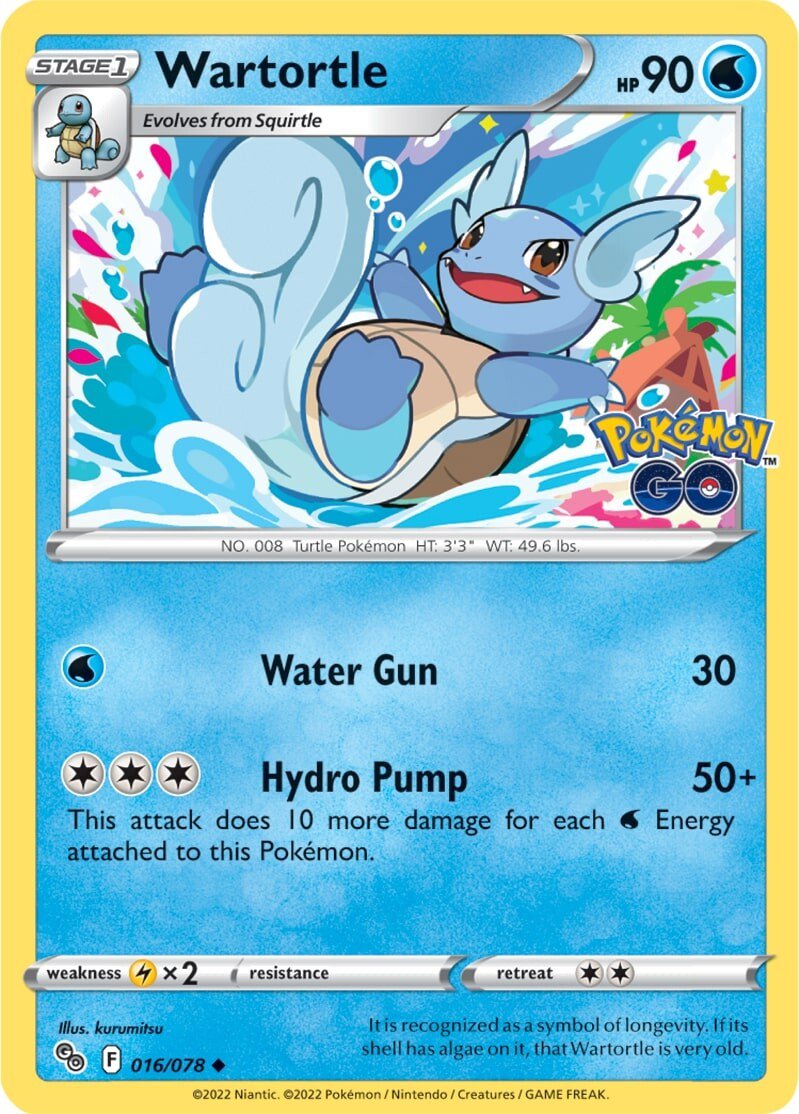 Wartortle (016/078) [Pokémon GO] | Card Merchant Takapuna