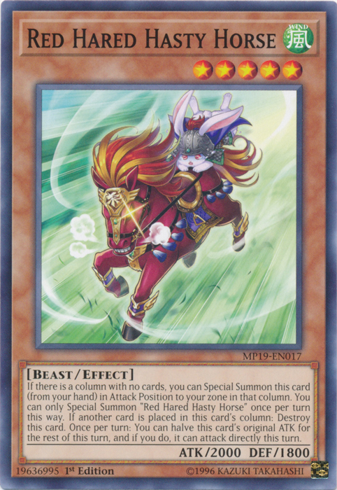 Red Hared Hasty Horse [MP19-EN017] Common | Card Merchant Takapuna