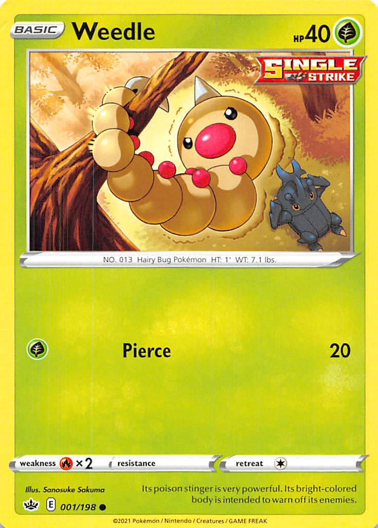 Weedle (001/198) [Sword & Shield: Chilling Reign] | Card Merchant Takapuna