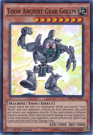 Toon Ancient Gear Golem [DRL2-EN022] Super Rare | Card Merchant Takapuna