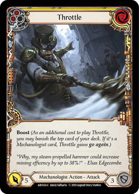 Throttle (Yellow) [ARC024-C] (Arcane Rising)  1st Edition Normal | Card Merchant Takapuna