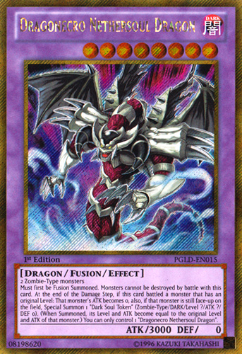 Dragonecro Nethersoul Dragon [PGLD-EN015] Gold Secret Rare | Card Merchant Takapuna