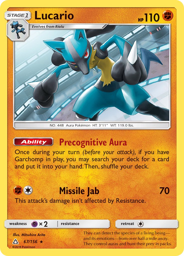 Lucario (67/156) (Theme Deck Exclusive) [Sun & Moon: Ultra Prism] | Card Merchant Takapuna