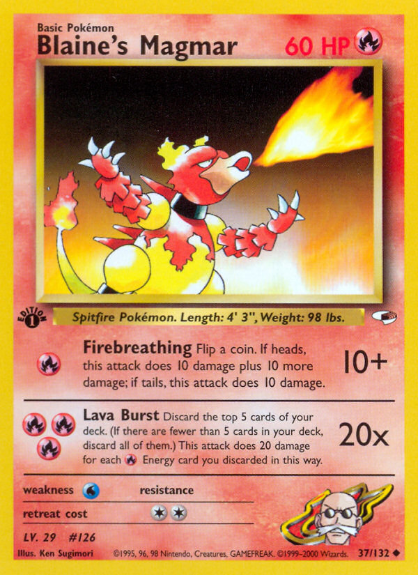 Blaine's Magmar (37/132) [Gym Heroes 1st Edition] | Card Merchant Takapuna