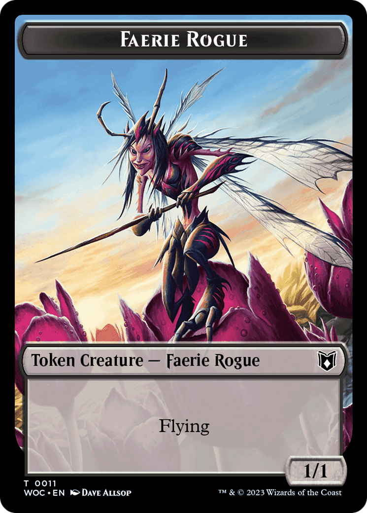 Faerie Rogue // Pirate (0011) Double-Sided Token [Wilds of Eldraine Commander Tokens] | Card Merchant Takapuna