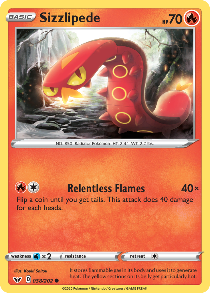 Sizzlipede (038/202) [Sword & Shield: Base Set] | Card Merchant Takapuna