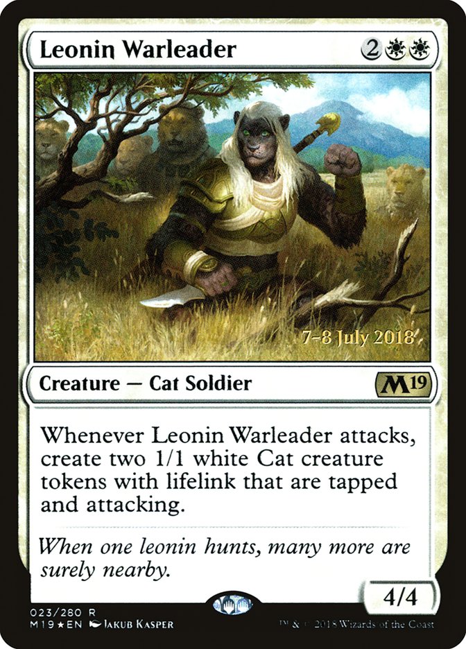 Leonin Warleader [Core Set 2019 Prerelease Promos] | Card Merchant Takapuna