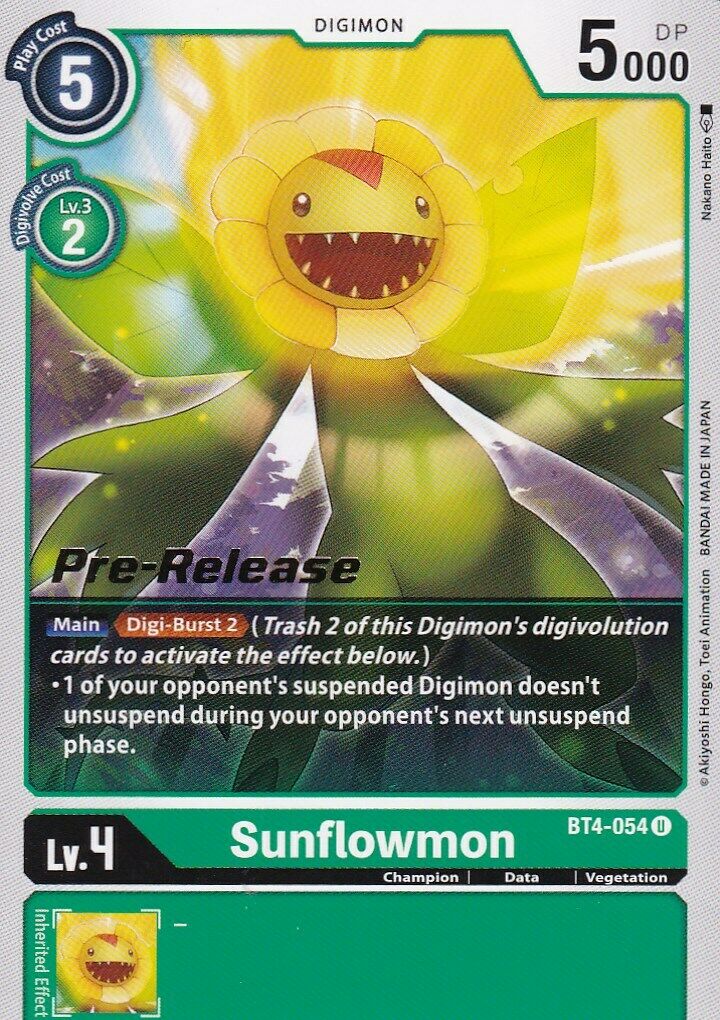 Sunflowmon [BT4-054] [Great Legend Pre-Release Promos] | Card Merchant Takapuna