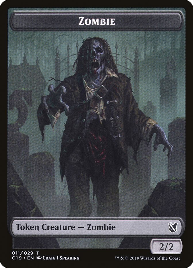 Zombie (010) // Zombie (011) Double-Sided Token [Commander 2019 Tokens] | Card Merchant Takapuna