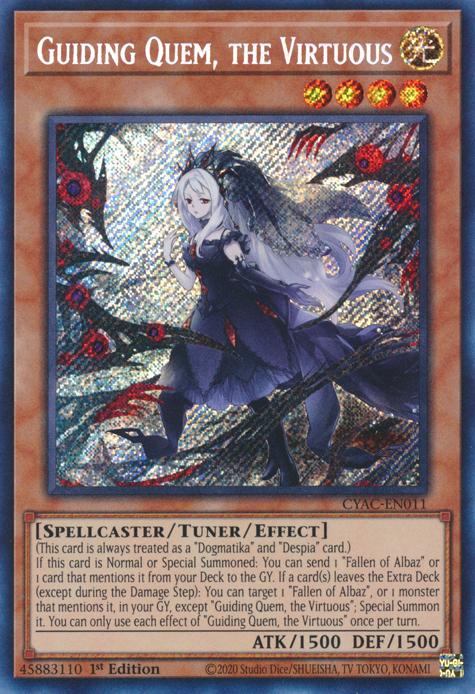 Guiding Quem, the Virtuous [CYAC-EN011] Secret Rare | Card Merchant Takapuna