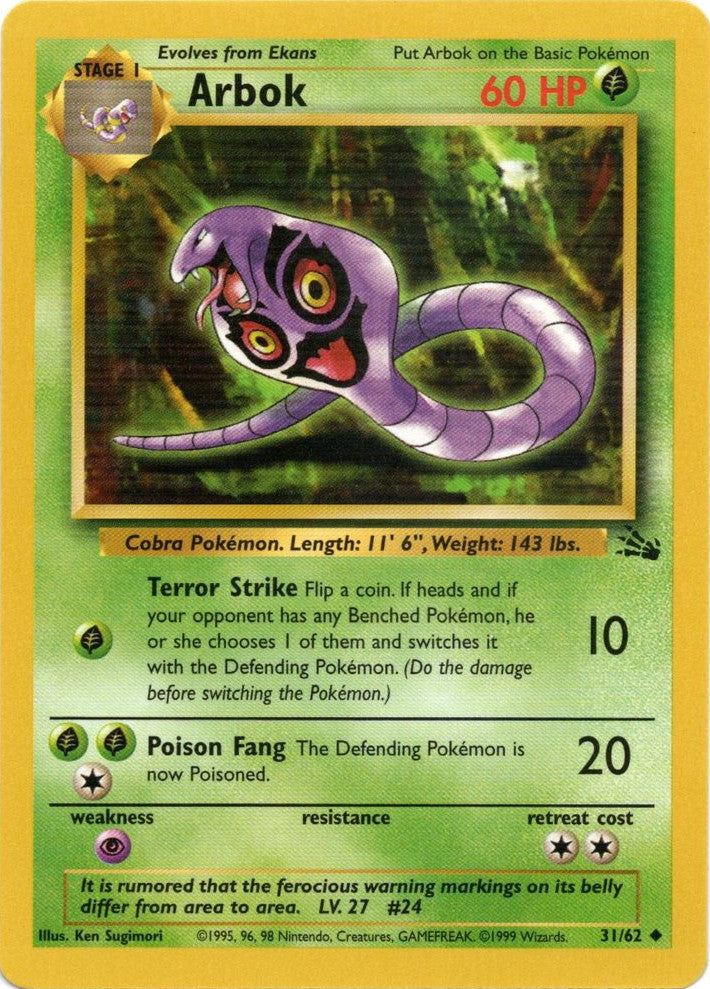 Arbok (31/62) [Fossil Unlimited] | Card Merchant Takapuna