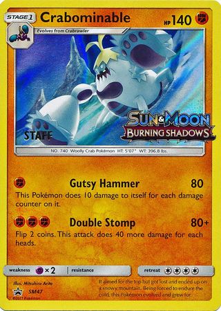 Crabominable (SM47) (Staff Prerelease Promo) [Sun & Moon: Black Star Promos] | Card Merchant Takapuna