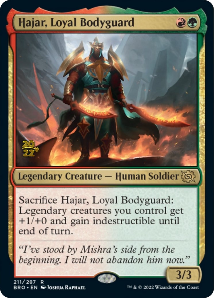 Hajar, Loyal Bodyguard [The Brothers' War Prerelease Promos] | Card Merchant Takapuna