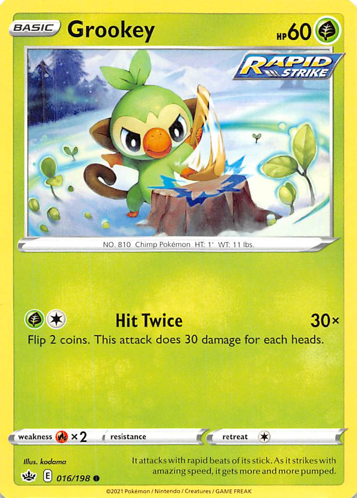 Grookey (016/198) [Sword & Shield: Chilling Reign] | Card Merchant Takapuna