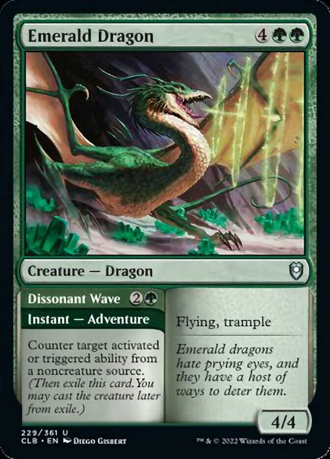 Emerald Dragon // Dissonant Wave [Commander Legends: Battle for Baldur's Gate] | Card Merchant Takapuna