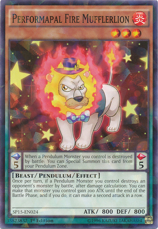 Performapal Fire Mufflerlion [SP15-EN024] Shatterfoil Rare | Card Merchant Takapuna