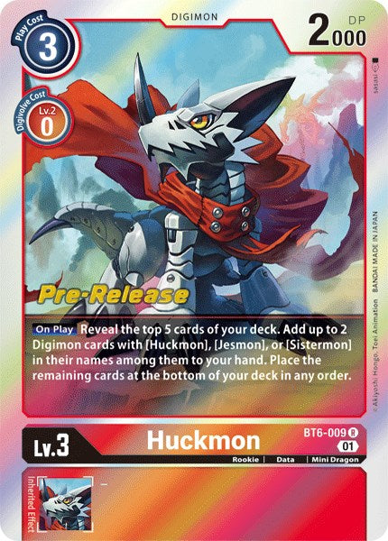 Huckmon [BT6-009] [Double Diamond Pre-Release Cards] | Card Merchant Takapuna