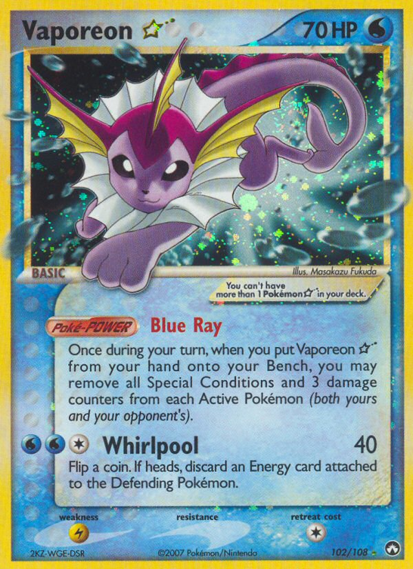 Vaporeon Star (102/108) [EX: Power Keepers] | Card Merchant Takapuna