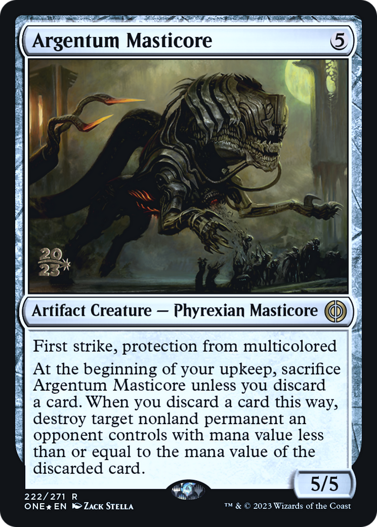 Argentum Masticore [Phyrexia: All Will Be One Prerelease Promos] | Card Merchant Takapuna