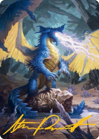 Blue Dragon Art Card (Gold-Stamped Signature) [Dungeons & Dragons: Adventures in the Forgotten Realms Art Series] | Card Merchant Takapuna