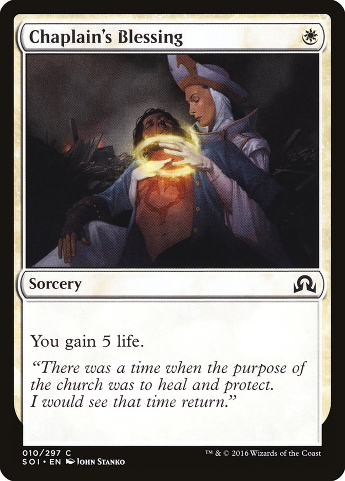 Chaplain's Blessing [Shadows over Innistrad] | Card Merchant Takapuna