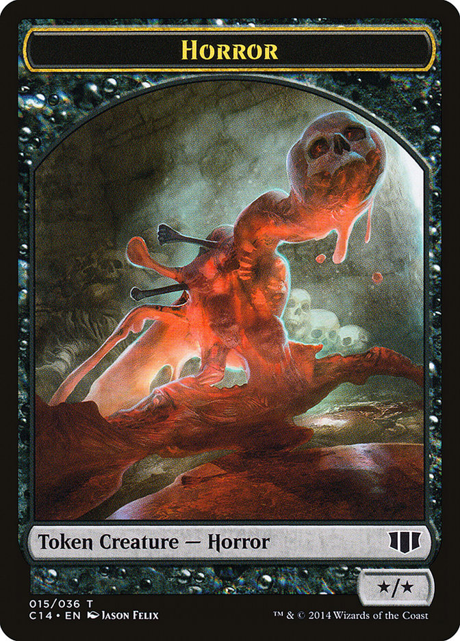 Horror // Zombie (016/036) Double-Sided Token [Commander 2014 Tokens] | Card Merchant Takapuna