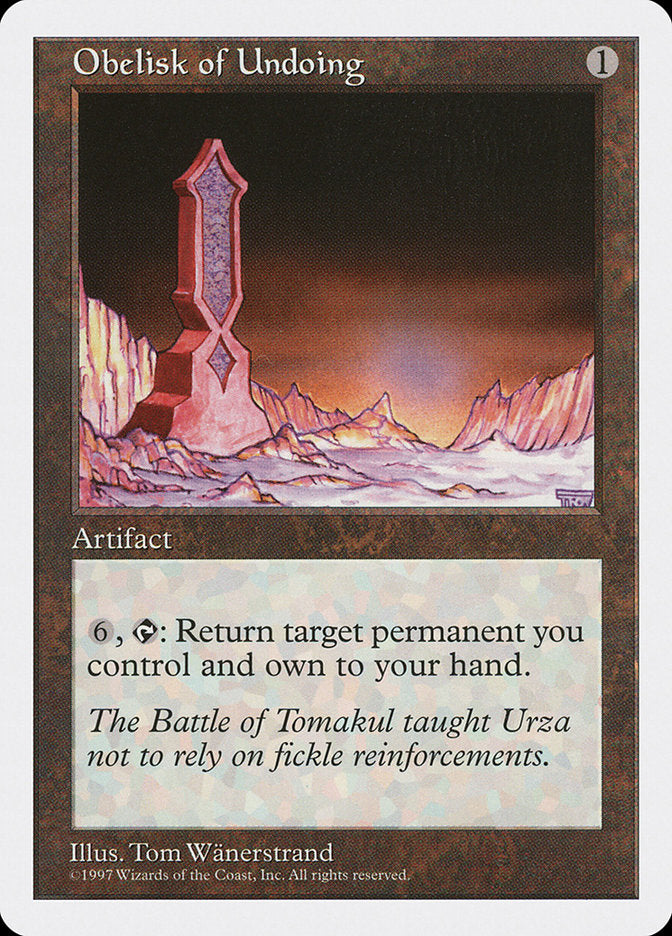 Obelisk of Undoing [Fifth Edition] | Card Merchant Takapuna