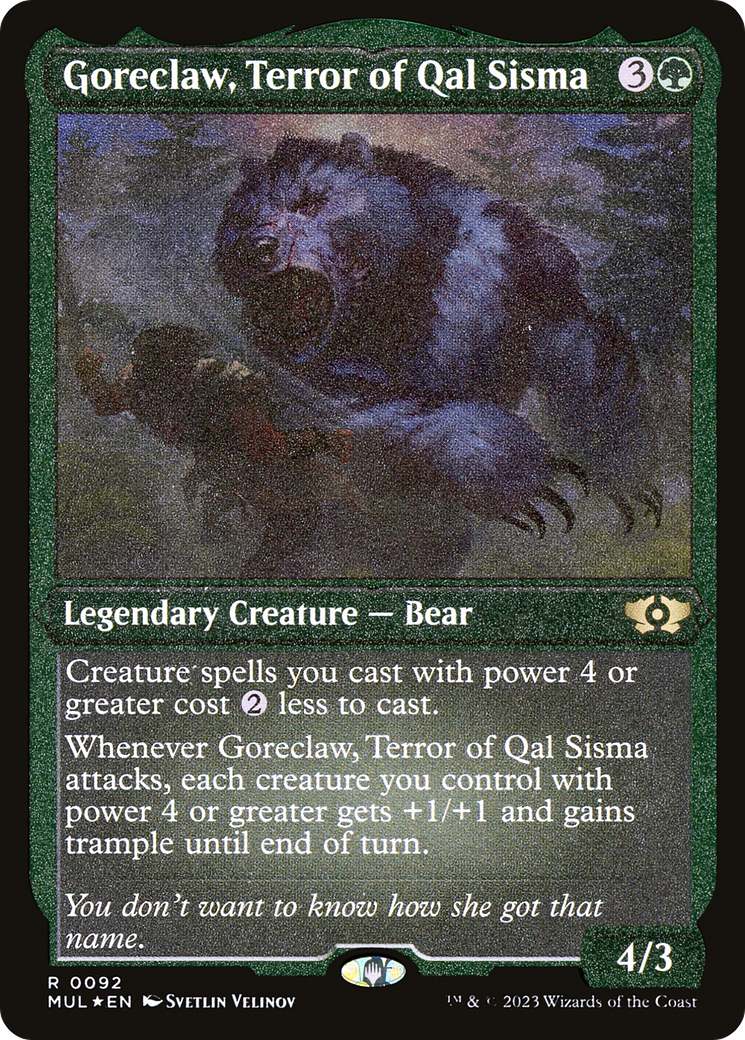 Goreclaw, Terror of Qal Sisma (Foil Etched) [Multiverse Legends] | Card Merchant Takapuna