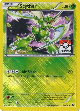 Scyther (4/108) (League Promo 1st Place) [Black & White: Dark Explorers] | Card Merchant Takapuna