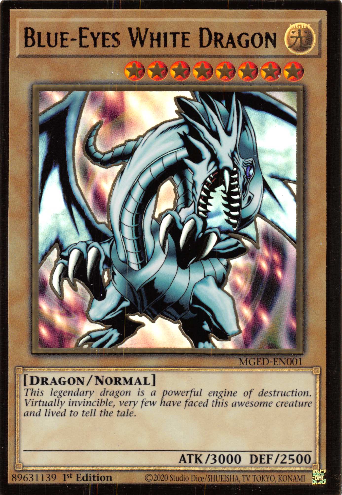 Blue-Eyes White Dragon (Alternate Art) [MGED-EN001] Gold Rare | Card Merchant Takapuna