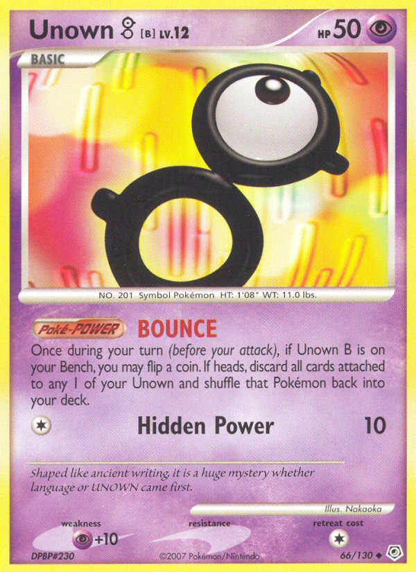 Unown B (66/130) [Diamond & Pearl: Base Set] | Card Merchant Takapuna