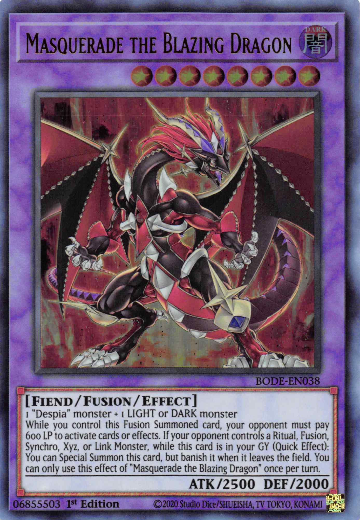 Masquerade the Blazing Dragon [BODE-EN038] Ultra Rare | Card Merchant Takapuna