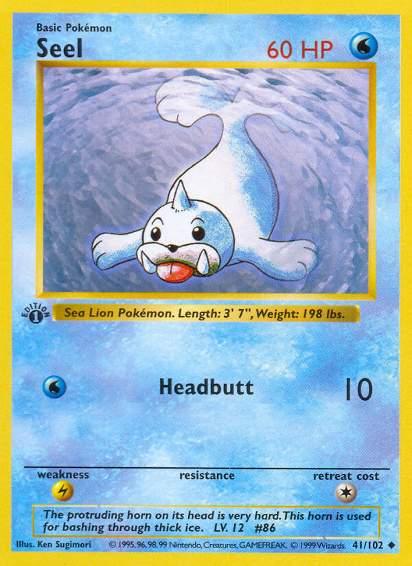 Seel (41/102) (Shadowless) [Base Set 1st Edition] | Card Merchant Takapuna