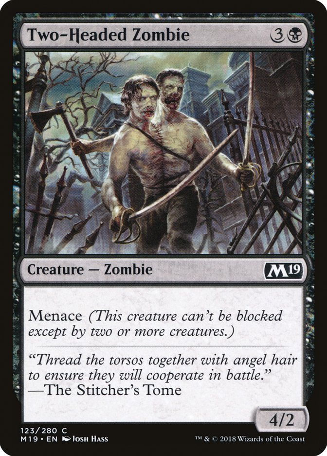 Two-Headed Zombie [Core Set 2019] | Card Merchant Takapuna