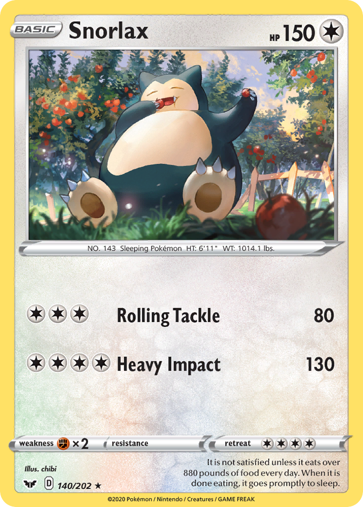 Snorlax (140/202) [Sword & Shield: Base Set] | Card Merchant Takapuna