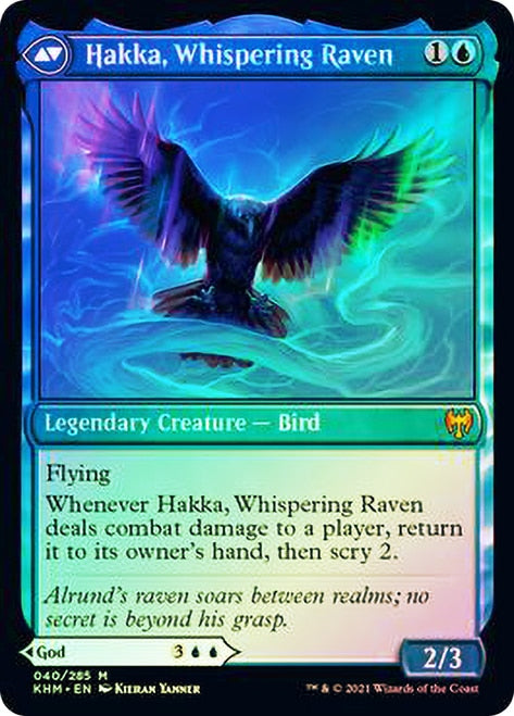 Alrund, God of the Cosmos // Hakka, Whispering Raven [Kaldheim Prerelease Promos] | Card Merchant Takapuna