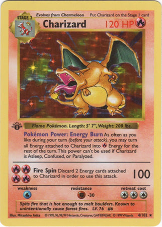 Charizard (4/102) (Shadowless) [Base Set 1st Edition] | Card Merchant Takapuna