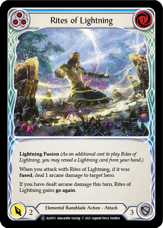 Rites of Lightning (Blue) [U-ELE072] (Tales of Aria Unlimited)  Unlimited Rainbow Foil | Card Merchant Takapuna