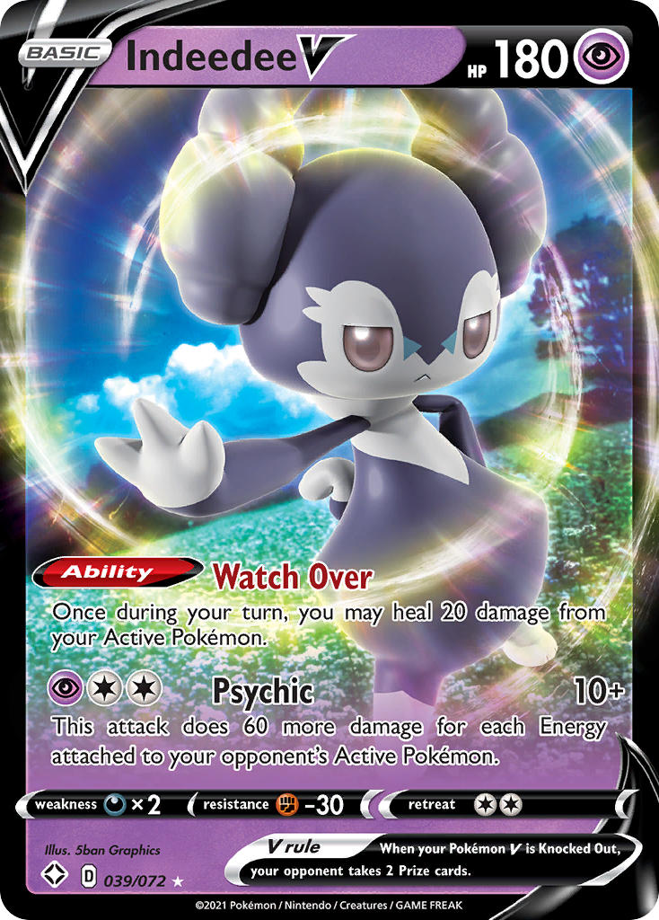 Indeedee V (039/072) [Sword & Shield: Shining Fates] | Card Merchant Takapuna