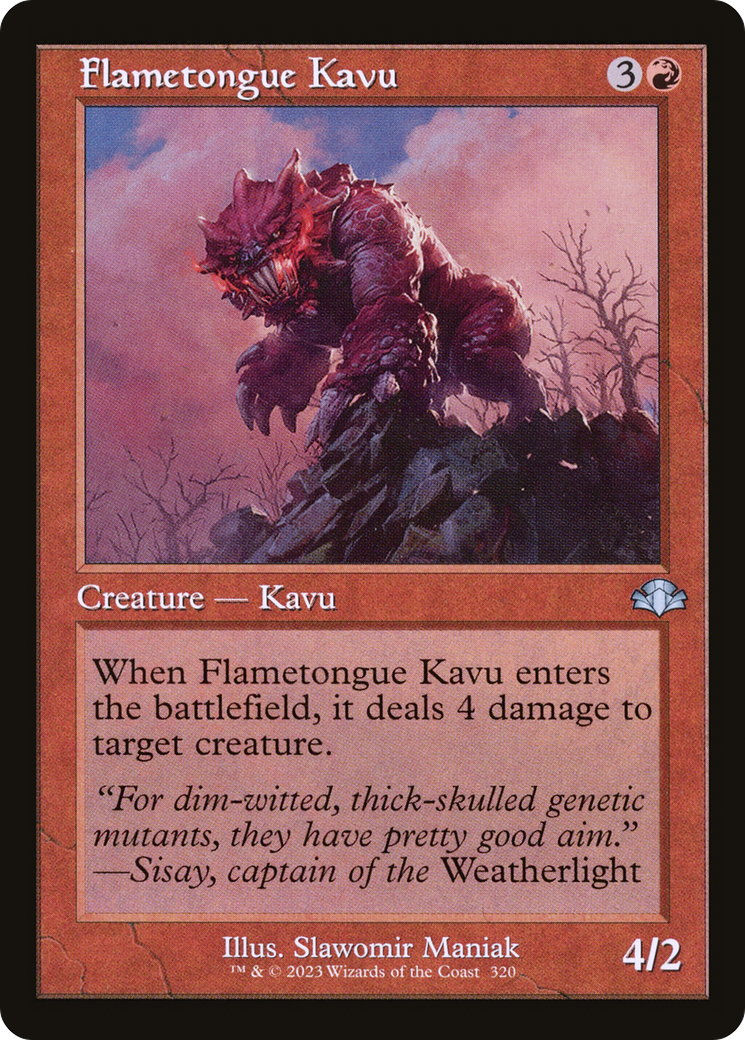 Flametongue Kavu (Retro) [Dominaria Remastered] | Card Merchant Takapuna