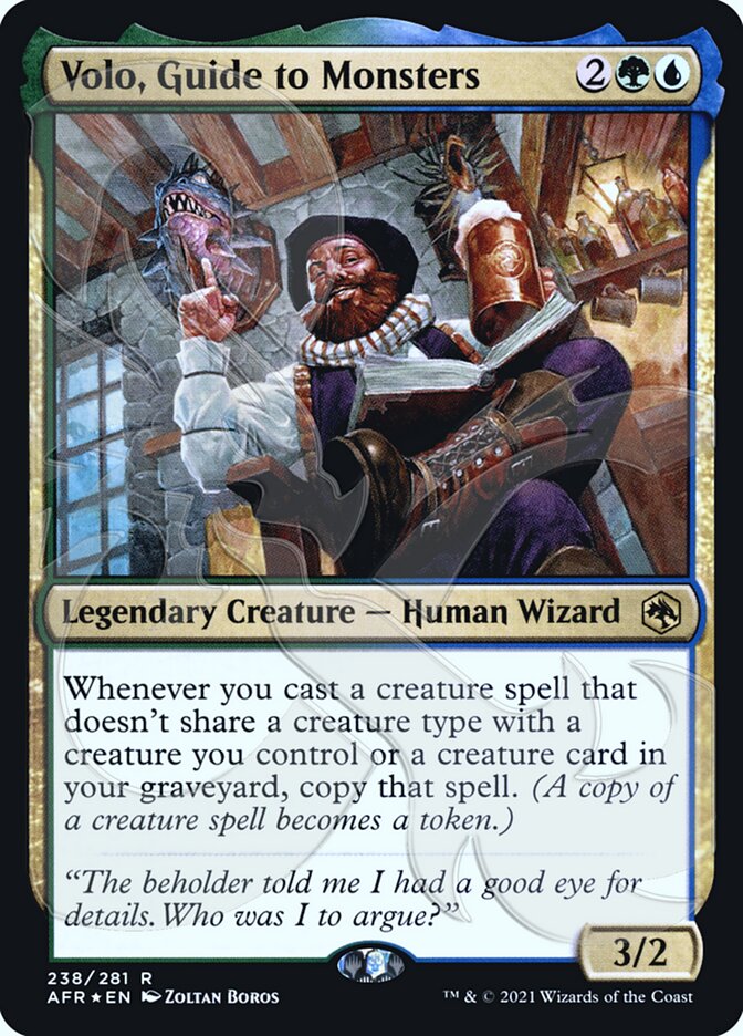 Volo, Guide to Monsters (Ampersand Promo) [Dungeons & Dragons: Adventures in the Forgotten Realms Promos] | Card Merchant Takapuna