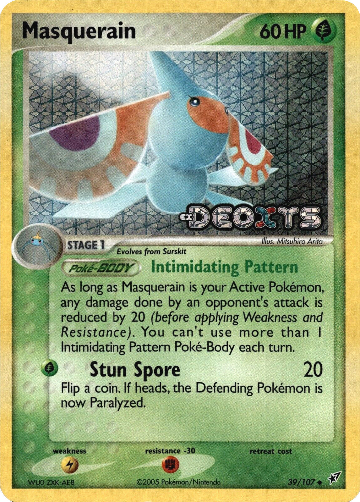 Masquerain (39/107) (Stamped) [EX: Deoxys] | Card Merchant Takapuna